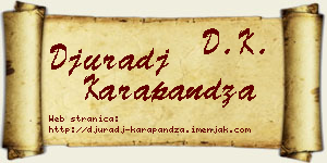 Đurađ Karapandža vizit kartica